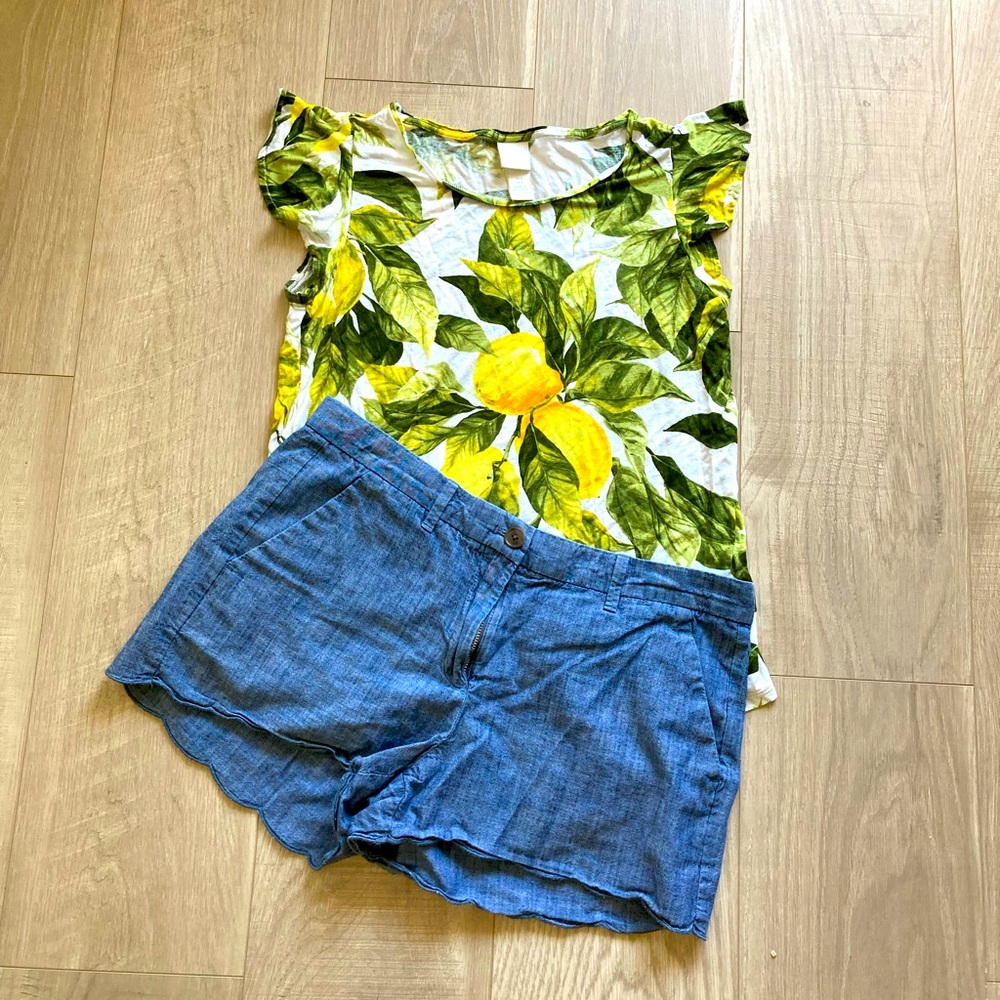 Gap Shorts + H&M Lemon Shirt Set